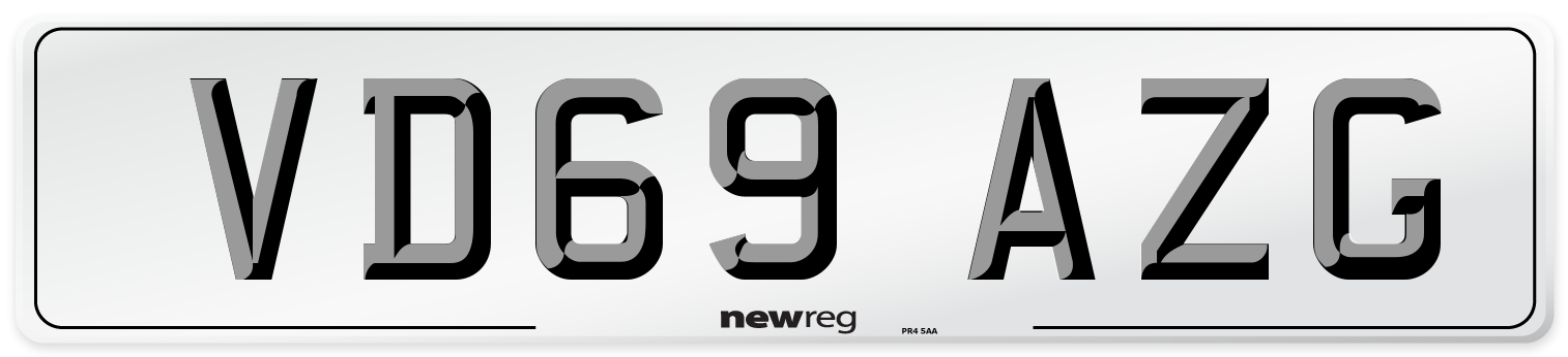 VD69 AZG Number Plate from New Reg